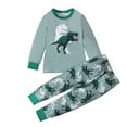 thumbnail image 2 of Spazoro Toddler Boys Sweatshirts and Pants Outfit Sets, Outdoor Wear Casual Long Sleeved Soft and Warm Cute Print Tops and Pants for Kids Boys Green Size 3 T, 2 of 9
