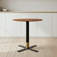 thumbnail image 2 of LeisureMod Round Dining Table with MDF Top and Powder-Coated X-Shaped Steel Base with Brushed Gold Accent Kitchen Table, Seats 2-3 Person for Modern Home and Kitchen Vail Collection, 2 of 12
