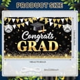 thumbnail image 2 of Gold Accent Graduation Banner Navy Blue Congrats Backdrop Graduation Cap Diploma Scroll Grad Display for Graduation Party College Graduation Grad Ceremony, 2 of 9
