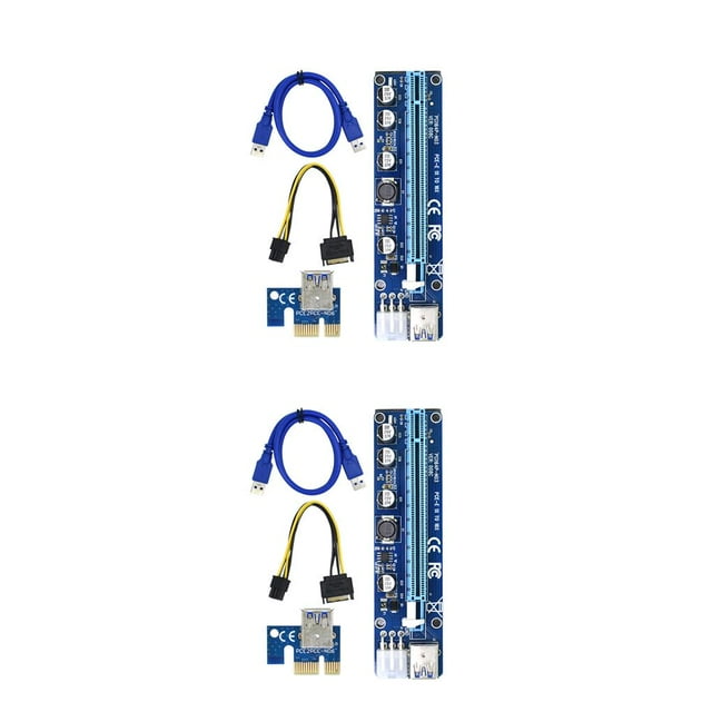 ziyahi 100PCS VER008C Riser Card USB3.0 PCI PCIE PCI-E 1X To 16X Extender 60CM 008C Riser Adapter With LED For GPU 2Set