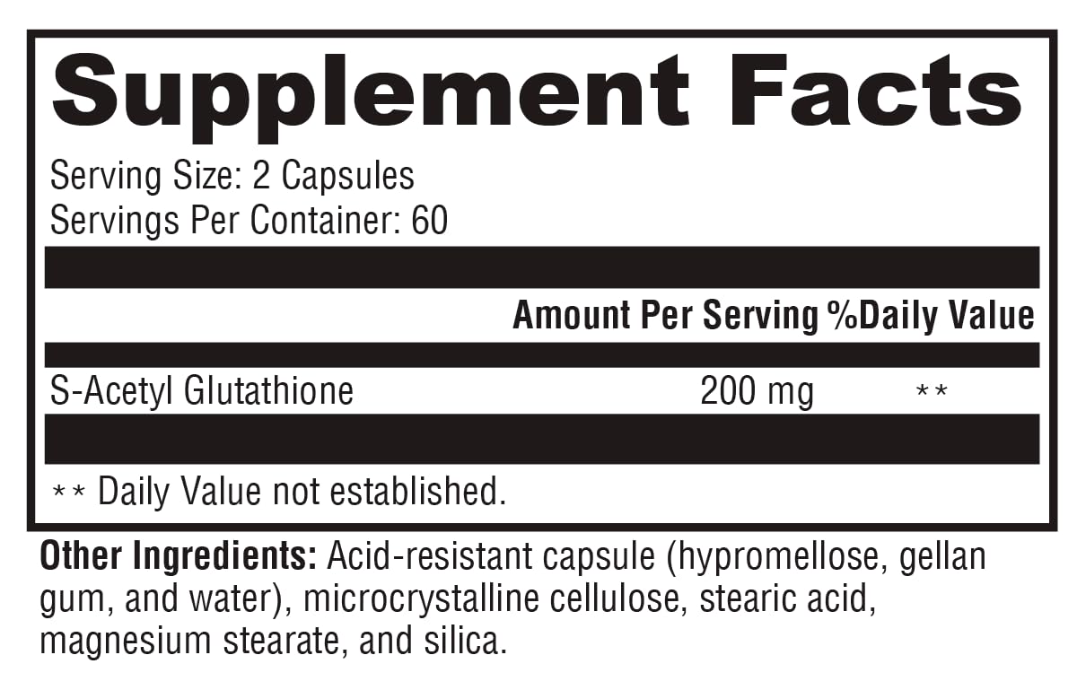 XYMOGEN S-Acetyl Glutathione - Acetylated Glutathione Supplement - Antioxidant & Cellular Support - Stomach Acid-Resistant Capsules - Non-GMO & gluten-free - 120 Capsules