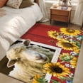 thumbnail image 3 of Area Rug 48×72in, Farm Red Barn and Animal Sheep Floor Carpet Living Room Rug, Blooming Sunflower Floral Art Non-Slip Welcome Mat Indoor Rugs for Bedroom Dining Room, 3 of 9