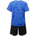 thumbnail image 4 of Alvivi Kids Boys Football Soccer Jersey Sport Team Uniform Outfit Short Sleeve T-Shirt and Shorts Set Blue 13-14, 4 of 7