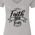 thumbnail image 4 of Inktastic Cancer Awareness Faith over Fear Women's V-Neck T-Shirt, 4 of 5