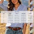 thumbnail image 3 of ClodeEU Women's Striped V Neck Button 3/4 Sleeve Blouse,Casual Loose Fit Summer T-shirt Top Black,Women's Plus L, 3 of 8