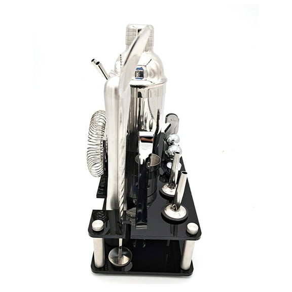 Vikakiooze Cocktail Shaker Set With Acrylic Stand 17Piece Set Gifts For Men Grandpa Stainless Steel Bartender Kit Set Home Bars Parties Traveling
