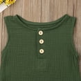 thumbnail image 3 of Qiylii Newborn Baby Solid Color Romper Sleeveless O-Neck Button Jumpsuit, 3 of 6
