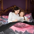 thumbnail image 4 of Homewish Japanese Style Queen Comforter Set, Moon Tree Mountain Waterfall Comforter Sets Queen, Black Reversible 3 Piece, 1 Comforter and 2 Pillowcases, 4 of 6