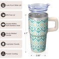 thumbnail image 3 of 20oz Geometric Design Tumbler with Handle, Double Wall Insulated Stainless Steel Travel Coffee Mug Leak-Proof Straw Lid, 3 of 5