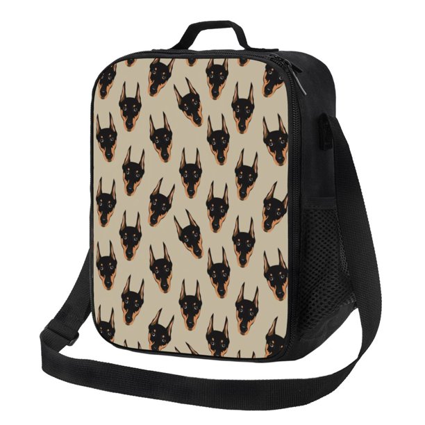Disketp Cute Black Dog Bolsa Térmica Estampada para Almuerzo, Lonchera para Hombres y Mujeres Adultos
