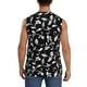 thumbnail image 4 of Fotbe Black White Leaves Men's Camiseta sin Mangas Estampada para Hombres, Playera Casual para Gimnasio, Entrenamiento, Playa-Large, 4 of 7