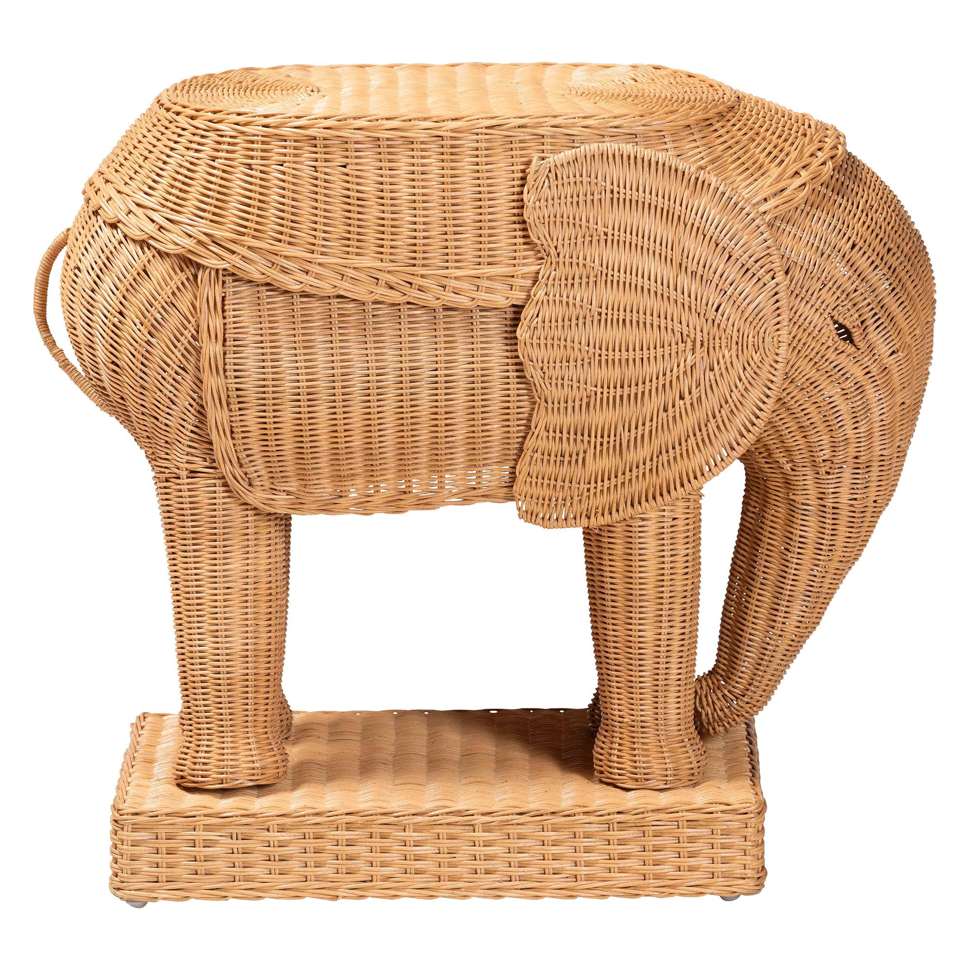 bali & pari Elissa Boho End Table, Light Honey