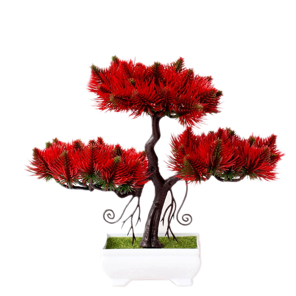 Artificial Plants Bonsai Small Tree Pot Fake Flowers Potted Ornaments Decoration