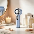 thumbnail image 4 of Ke1Clo Portable Digital Display Turbine Handheld Fan, USB Rechargeable Cool Function with Adjustable Wind Speed, Personal Mini Fan for Outdoor Office Home, Blue, 4 of 6