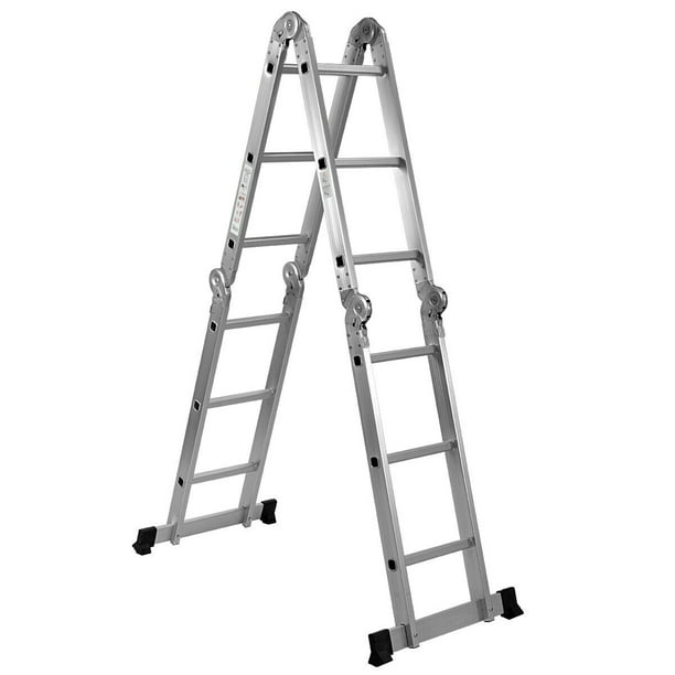 IRONMAX 12.5' Multi Purpose Step Platform Aluminum Folding Scaffold Ladder  330LB 