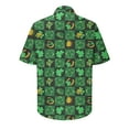 thumbnail image 6 of JURANMO 90 Off Clearance Sale Hawaiian Shirt for Men Saint Patricks Day Funny Clover Graphic Tees Tops Casual Short Sleeve Button Down Lapel Blouse Shirts White XL, 6 of 7