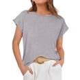 thumbnail image 5 of ANRABESS Womens Tops Summer Cap Sleeve Basic Tee Shirts 2026 Trendy Loose Fit Casual Dressy Business Work Tshirts Clothes Grey M, 5 of 12