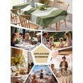 thumbnail image 5 of Sage Green Stripes Table Cloth, Retro Farmhouse Abstract Ripple Waterproof Tablecloth for Square Tables, Reusable Washable Fabric Table Cover for Restaurant Kitchen Dining Tables 60"x60", 5 of 6