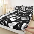 thumbnail image 3 of Feelyou Piano Guitar Teens Bed Sheets, Pop Music Style King Sheets, 4 Pieces, 3 of 7