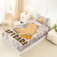 thumbnail image 4 of Manfei Kawaii Capybara Twin Sheets,Cute Duck Print Bedding,Beige,3pcs,1 Fitted Sheet and 1 Pillowcase, 4 of 6