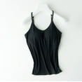 thumbnail image 7 of Baberdicy Camisole Top Clearance！Women's Solid Color Thread with Chest Pad Without Wearing Bra One Tank Top Women Basic Long Tanks Black, 7 of 7