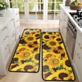 thumbnail image 4 of Kitchen Rugs Sets Of 2,Green Leaf Sunflower Pattern Anti Fatigue Kitchen Mat Rugs Non Slip Washable,Decorative Kitchen Floor Mats for Kitchen,Sink,Laundry,17"x47"+17"x47", 4 of 5