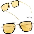 thumbnail image 2 of FEISEDY Retro 70s Aviator Sunglasses Tony Sunglasses Trendy Women Square Sun Glasses B2510, 2 of 14