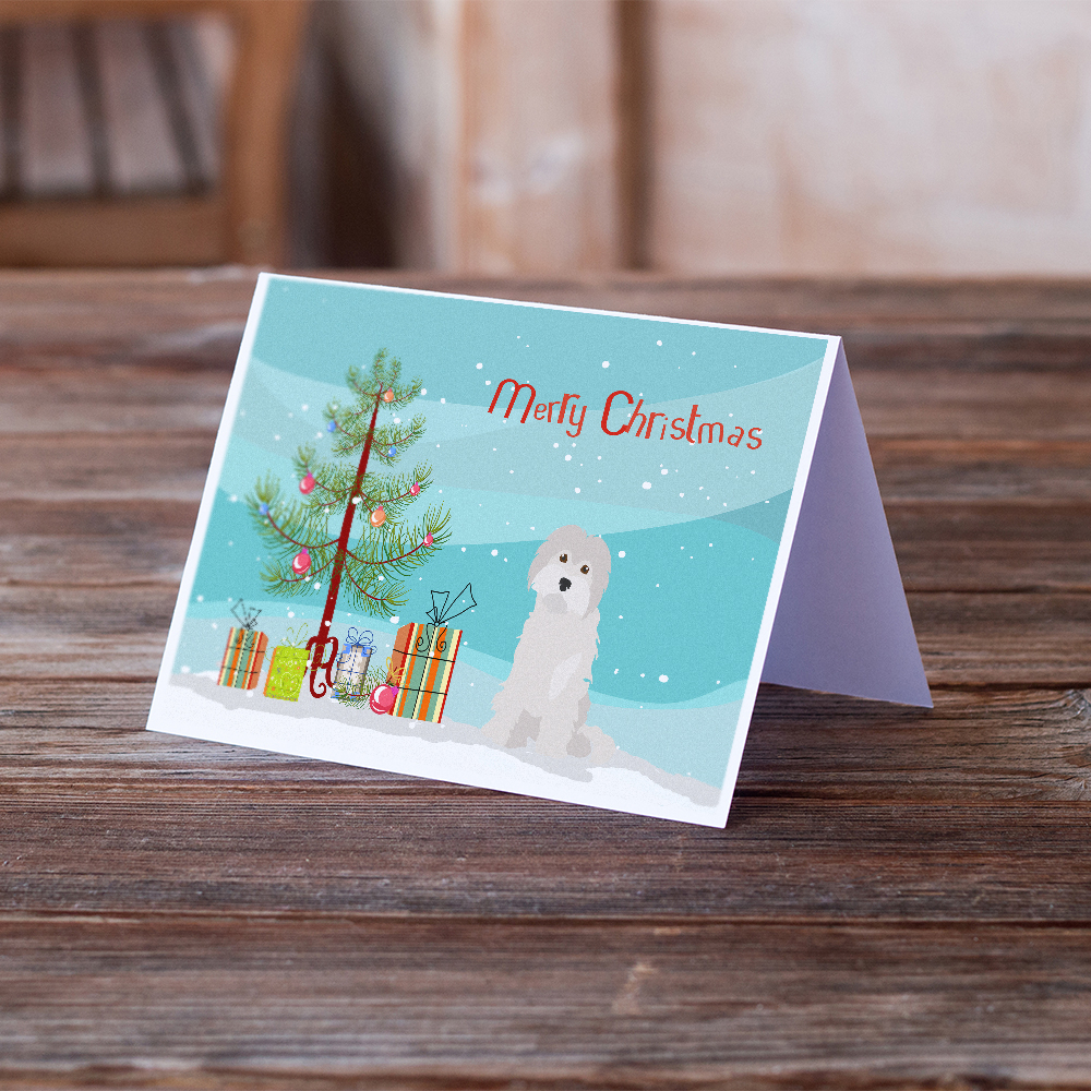 Maltese #2 Christmas Tree Greeting Cards and Envelopes Pack of 8