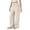 Beige, variant on Yungyresw Womens Wide Leg Palazzo Pants Solid Drawstring Lightweight Baggy Pants Casual Comfort Flowy Women Pants With Pocket Deep Green L