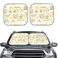thumbnail image 2 of Disketp 2 Piece Farm Bee Cute Honey Pattern Windshield Sunshades,Folding Windshield Sun Shade For Car Suv Trucks Sedan,Blocks Uv Rays Sun Visor Protector-Large, 2 of 7