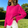 thumbnail image 5 of QASIEATN Women's Mesh Long Sleeve Tops Boat Neck See Through Lightweight Sweater Crochet Knit Tops Fall Fashion Outfits for Women, 5 of 5