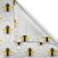 thumbnail image 4 of Ambesonne Queen Bee Valance Pack of 2, Silhouettes on Hexagons, 54"X12", White Mustard, 4 of 5