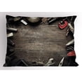 thumbnail image 1 of Industrial Pillow Sham Grungy Tools on a Wooden Board Manual Manufacturing Repairing in Workshop, Decorative Standard Size Printed Pillowcase, 26 X 20 Inches, Brown Grey Red, by Ambesonne, 1 of 2