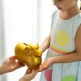 thumbnail image 2 of Tirelire en Céramique Dorée en Forme de Cochon pour Enfants, Cadeau d'Anniversaire et Décoration Intérieure, Durable, 2 of 8