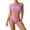 Purple, variant on Women Solid Color Lace-up Split Swimsuit Bikini Beach Hot Spring Two-piece Swimsuit Suit Triangle Set Beachwear Women Slimming Bathing Senior Front