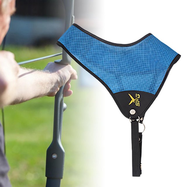 Tiro con Protector de pecho ajustable Guardia de seguridad Equipo de protección Herramienta de pecho Equipo trasero Deportes al aire libre Azul Macarena Pecho de tiro con arco