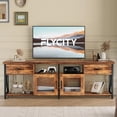 thumbnail image 3 of Flycity 71" TV Stand for 75-80" TVs, Industrial Entertainment Center with Storage Cabinets, Fabric Drawers & Soundbar Shelf, Media Console Table for Living Room or Bedroom, 3 of 9