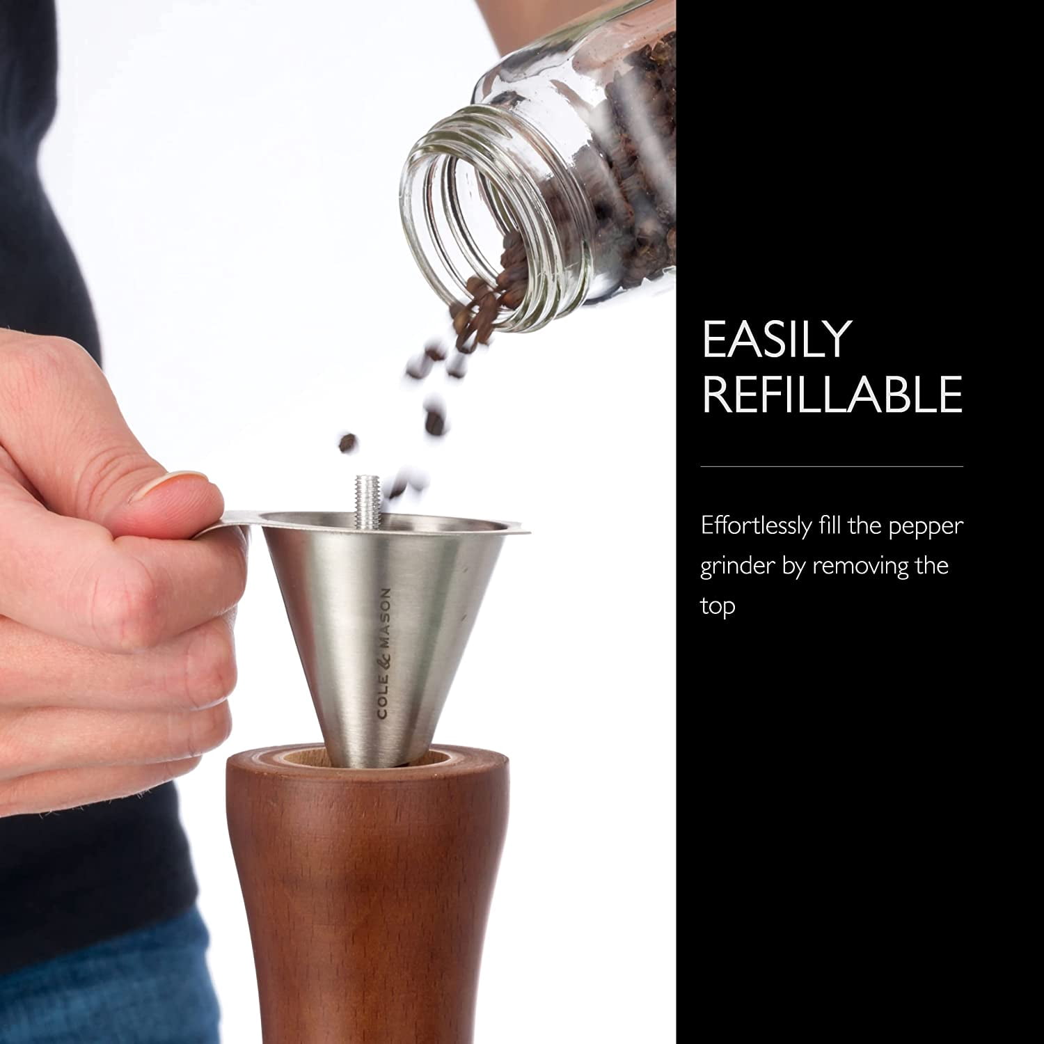 12.5-inch Forest Capstan Pepper Mill - Adjustable Grinder for Kitchen