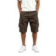 thumbnail image 3 of CONZONE Men's Baggy Cargo Shorts Wide Leg Shorts for Men Trendy Elastic Waist Solid Soft Casual Joggers Shorts With Pockets, 3 of 7