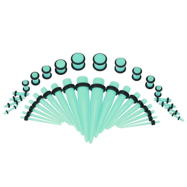 LHCER 8 Types Fashionable Acrylic Stretcher Ear Plug Taper Expander O-Ring Stretching Kit, Ear Stretching Kit,Ear Taper