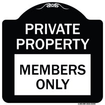 SignMission Designer Series Sign - Private Parking Members Only | Black & White 18" X 18" Heavy-Gauge Aluminum Architectural Sign | Protect Your Business & Municipality | Made in the