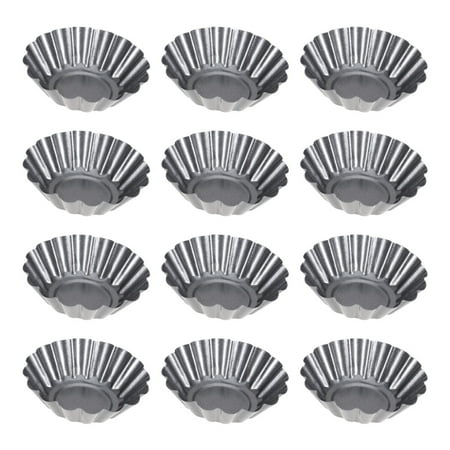 

12pcs Delicate Carbon Steel Useful Tart Pans Flower Reusable Cupcake Muffin Baking Cup Mold for Kitchen
