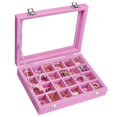 thumbnail image 1 of Joyero Vicoter Velvet 24 anillos con forma de rejilla para almacenamiento, color rosa, 1 of 6