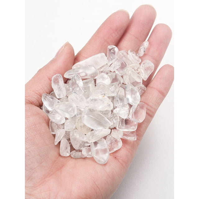 Xiao Hua Piedra triturada de cristal natural de 1 kg, piedra pulidora para aromaterapia, piedra desmagnetizadora para purificación de peceras, decoración, piedra natural blanca de 5-7 mm