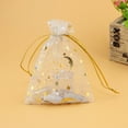thumbnail image 3 of CIMAXIC Wedding 100PCS Star Moon Pattern Candy Drawstring Gauze Bags Gift Favor Storage Candy Pouches for Packaging Wedding (White),4.72"X3.54"X0.08", 3 of 4