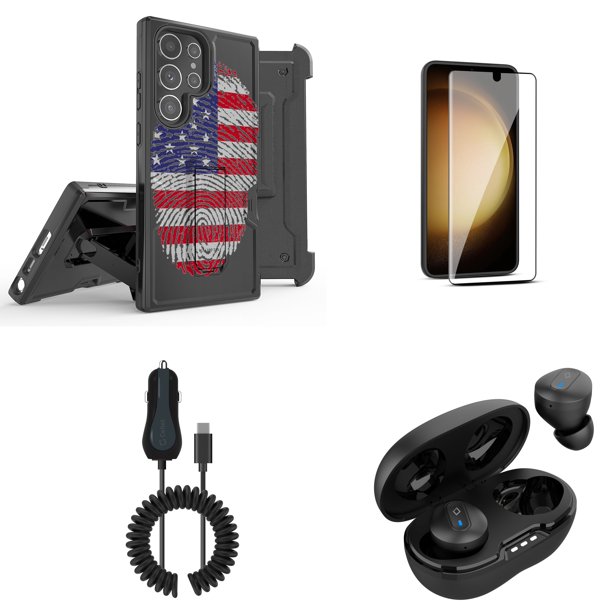 Bundle for Samsung Galaxy S23 Case Rugged Holster Cover (USA