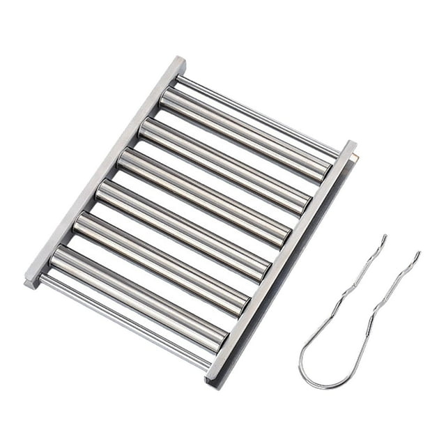 Hot Dog Roller 5 Section BBQ Tool for Grill Top Nonstick Sausage Roller Rack 18cmx14cm