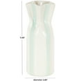 thumbnail image 3 of DecMode 12" Round Light Blue Ceramic Vase with White Vertical Stripes, 3 of 9