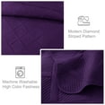 thumbnail image 6 of Exclusivo Mezcla Ultrasonic California King Quilt Set, 3-Piece Lightweight Bedspreads Modern Striped Coverlet, Deep Purple, 6 of 7