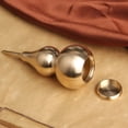 thumbnail image 4 of Raindrops 1Pc Retro Style Copper Gourd Ornament Decorative Brassware for Tabletop Display, 4 of 8